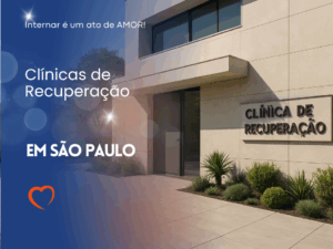Fachada moderna de clínica de recuperação em São Paulo posicionada no canto direito com espaço livre à esquerda